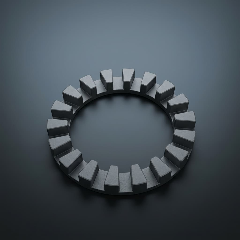 High fidelity render of an axial flux motor stator core